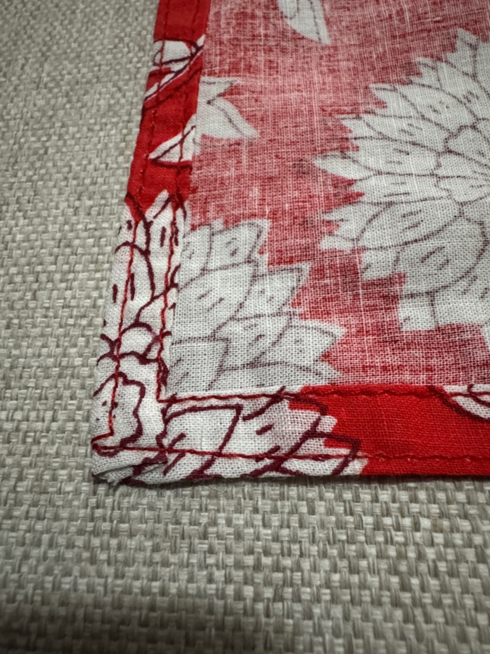 FREE WITH $25 PURCHASE Cotton Blend 16x16 Scarf/Bandana/ Handkerchief-Red/White - Picture 8 of 12